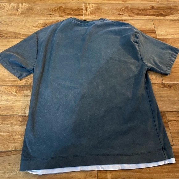 Zara Men’s Heavy Cotton Stonewash Grey T-Shirt Size medium - Picture 3 of 11